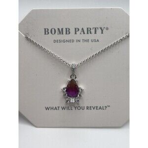 Bomb Party The Sterling Club Tourmaline Pendant Sterling Silver Necklace New